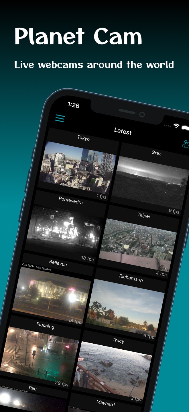 Planet Cam: le monde en caméra - capture iPhone 1